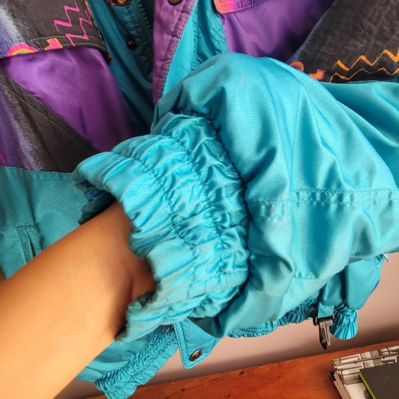 VTG RARE Challenger Women's Jacket Full Zip Size Large Snap buttons Multicolor - Picture 12 of 13